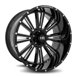Aluminum Wheels Spine XPosed 24x12 5x127 -44 78.1 Gloss Black Milled Hardrock Offroad