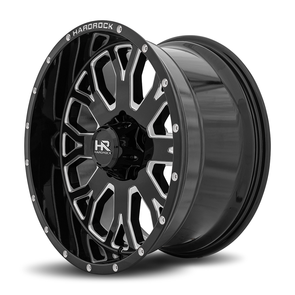 Aluminum Wheels Slammer XPosed 20x10 6x135 -19 87.1 Gloss Black Milled Hardrock Offroad