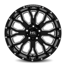 Aluminum Wheels Slammer XPosed 20x10 8x170 -19 125.2 Gloss Black Milled Hardrock Offroad