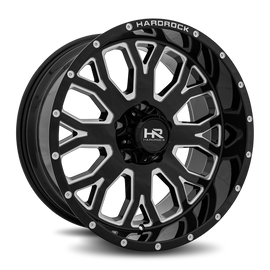 Aluminum Wheels Slammer XPosed 20x10 6x139.7 -19 108 Gloss Black Milled Hardrock Offroad
