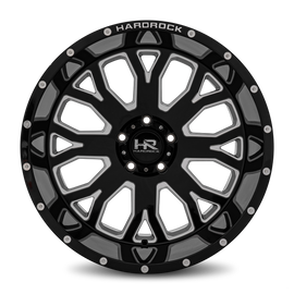 Aluminum Wheels Slammer XPosed 20x12 6x135 -44 87.1 Gloss Black Milled Hardrock Offroad