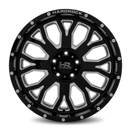 Aluminum Wheels Slammer XPosed 20x9 6x120 0 66.9 Gloss Black Milled Hardrock Offroad