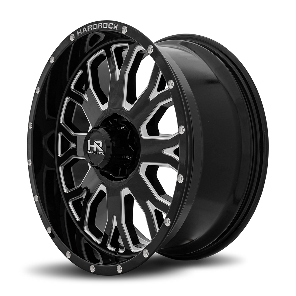 Aluminum Wheels Slammer XPosed 20x9 6x120 0 66.9 Gloss Black Milled Hardrock Offroad