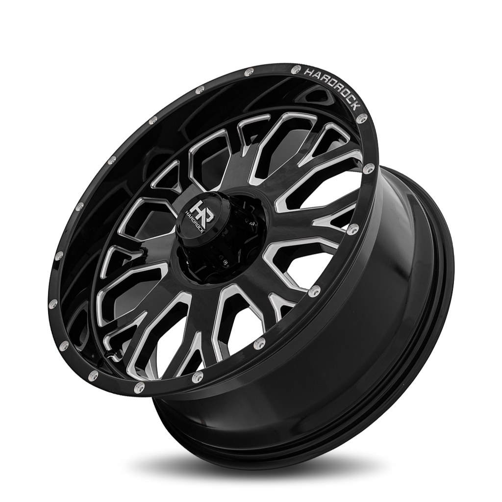 Aluminum Wheels Slammer XPosed 20x9 6x120 0 66.9 Gloss Black Milled Hardrock Offroad