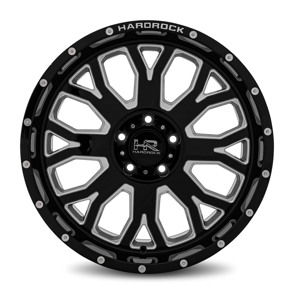 Aluminum Wheels Slammer XPosed 20x9 5x150 0 110.3 Gloss Black Milled Hardrock Offroad