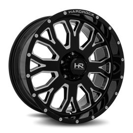 Aluminum Wheels Slammer XPosed 20x9 5x127 0 78.1 Gloss Black Milled Hardrock Offroad