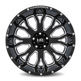 Aluminum Wheels Slammer XPosed 24x12 8x180 -44 124.3 Gloss Black Milled Hardrock Offroad