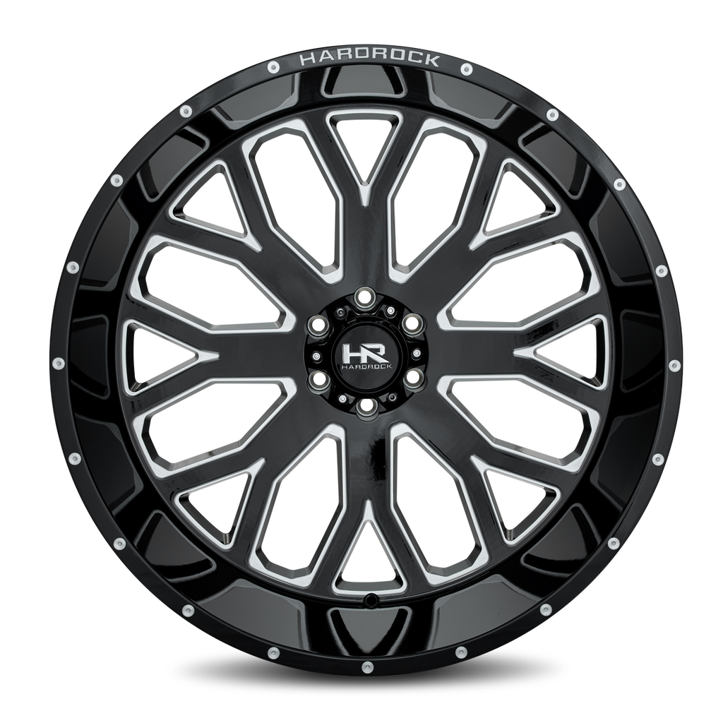 Aluminum Wheels Slammer Xposed 26x14 6x135 -76 87.1 Gloss Black Milled Hardrock Offroad