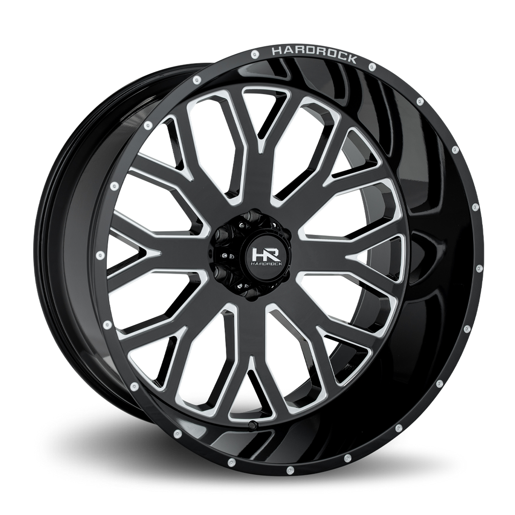 Aluminum Wheels Slammer Xposed 26x14 6x135 -76 87.1 Gloss Black Milled Hardrock Offroad