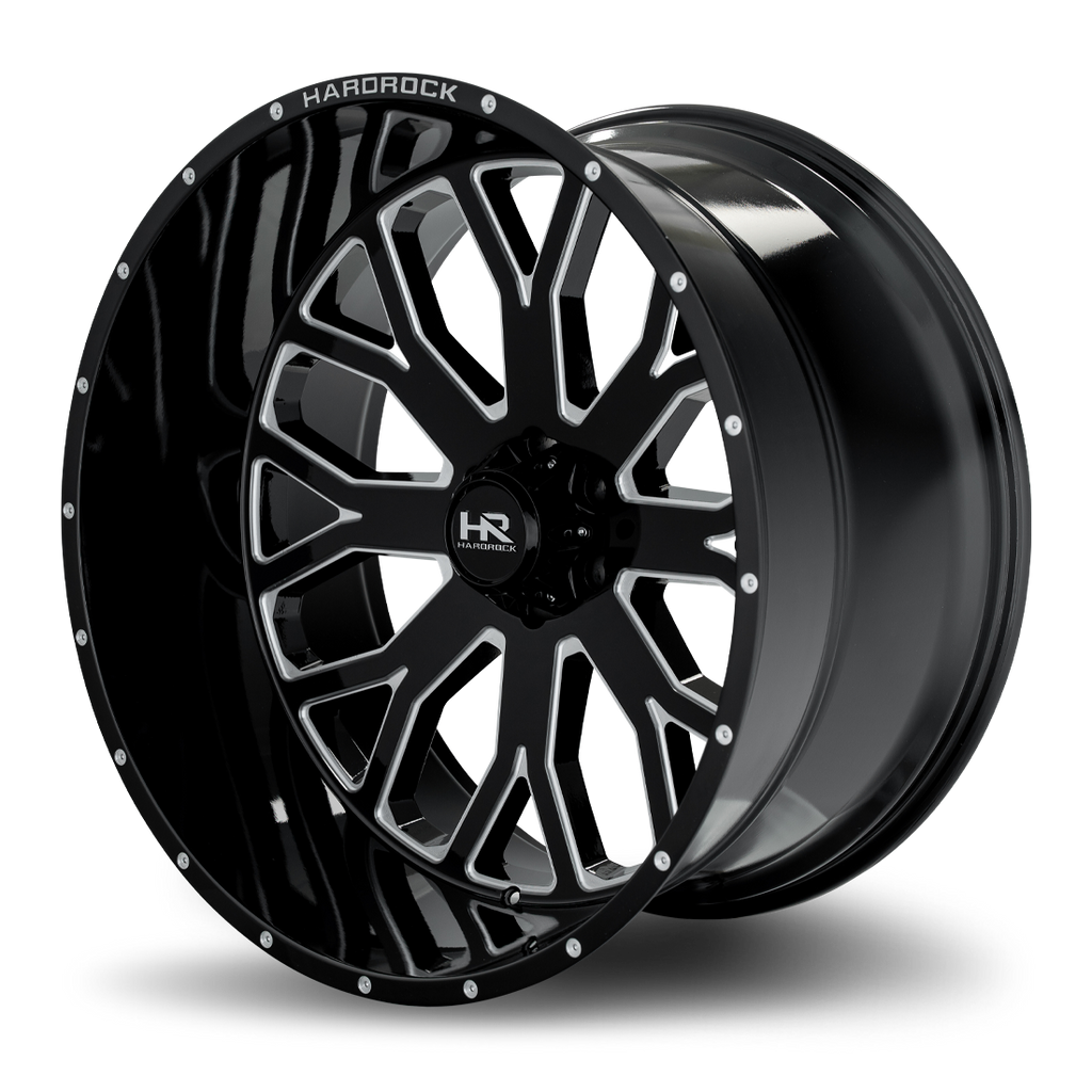 Aluminum Wheels Slammer Xposed 26x14 6x135 -76 87.1 Gloss Black Milled Hardrock Offroad