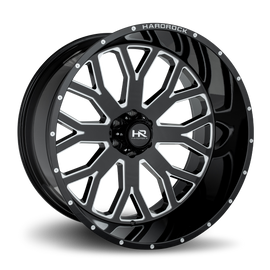 Aluminum Wheels Slammer Xposed 26x14 5x150 -76 110.3 Gloss Black Milled Hardrock Offroad