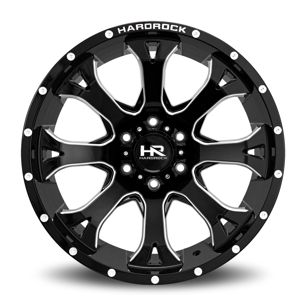 Aluminum Wheels BloodShot Xposed 20x10 6x135 -19 87.1 Gloss Black Milled Hardrock Offroad