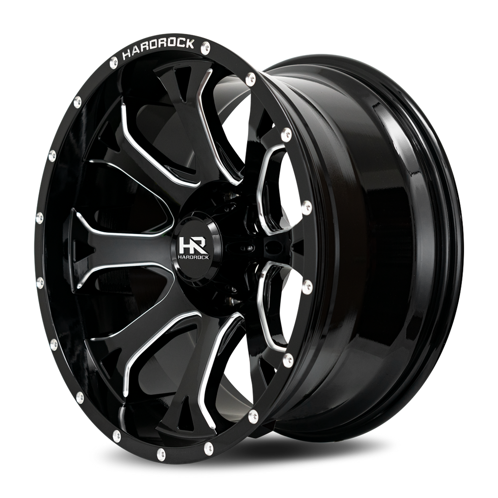 Aluminum Wheels BloodShot Xposed 20x10 6x135 -19 87.1 Gloss Black Milled Hardrock Offroad