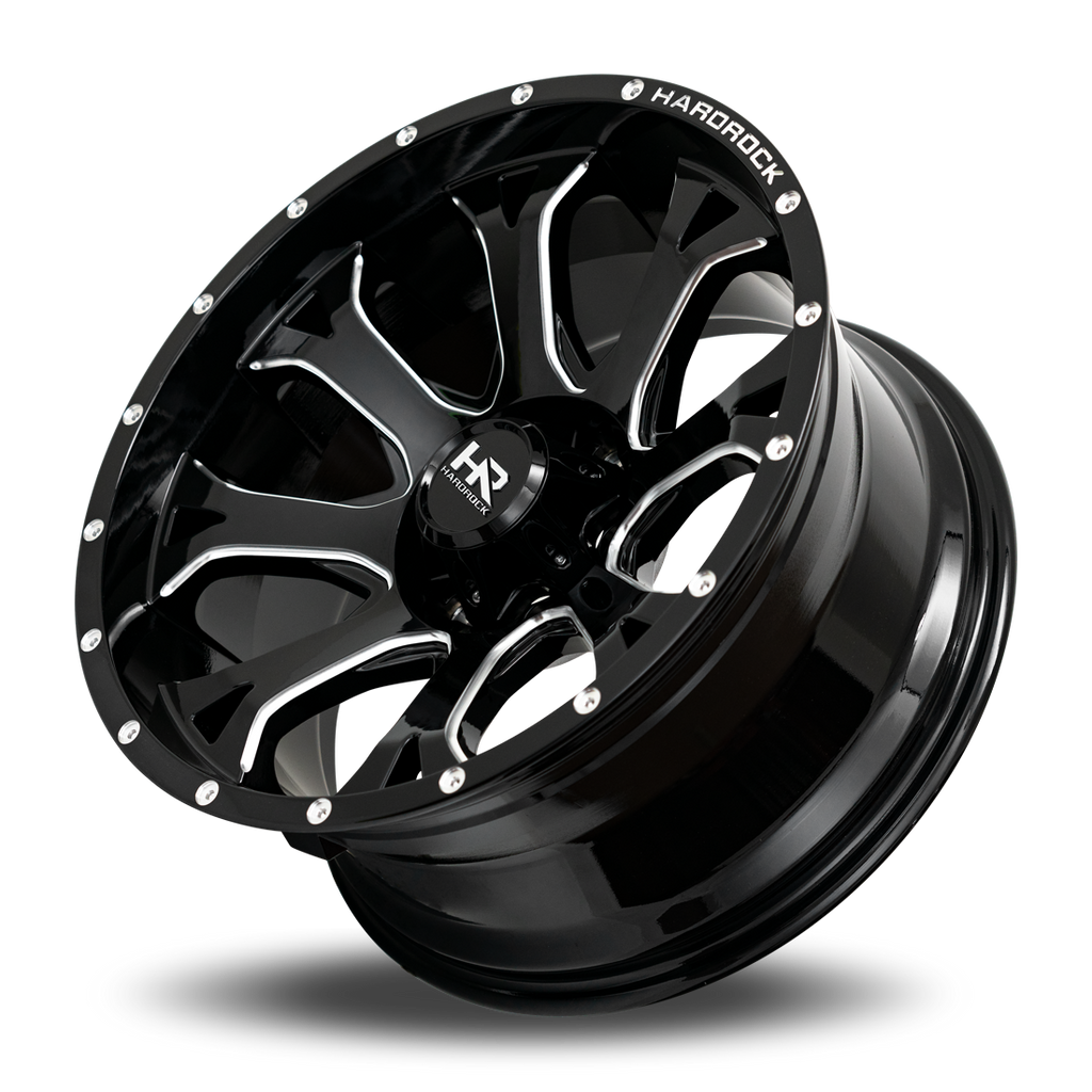 Aluminum Wheels BloodShot Xposed 20x10 6x135 -19 87.1 Gloss Black Milled Hardrock Offroad