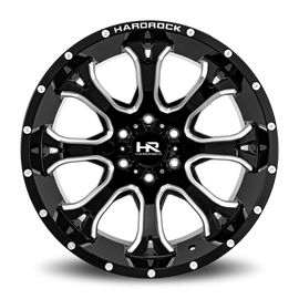 Aluminum Wheels BloodShot Xposed 20x12 6x139.7 -44 108 Gloss Black Milled Hardrock Offroad