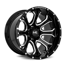 Aluminum Wheels BloodShot Xposed 20x12 6x139.7 -44 108 Gloss Black Milled Hardrock Offroad