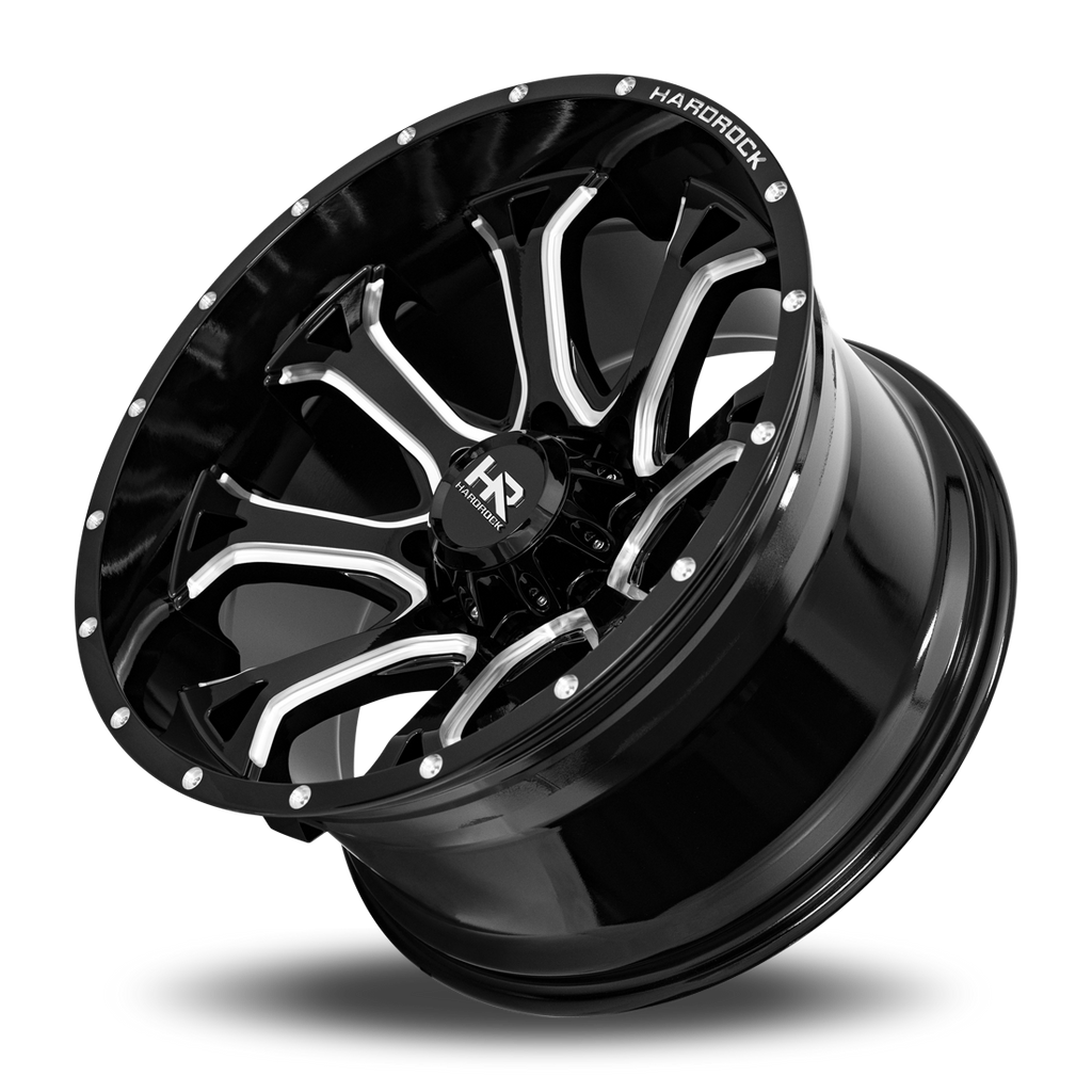 Aluminum Wheels BloodShot Xposed 22x12 6x135 -51 87.1 Gloss Black Milled Hardrock Offroad