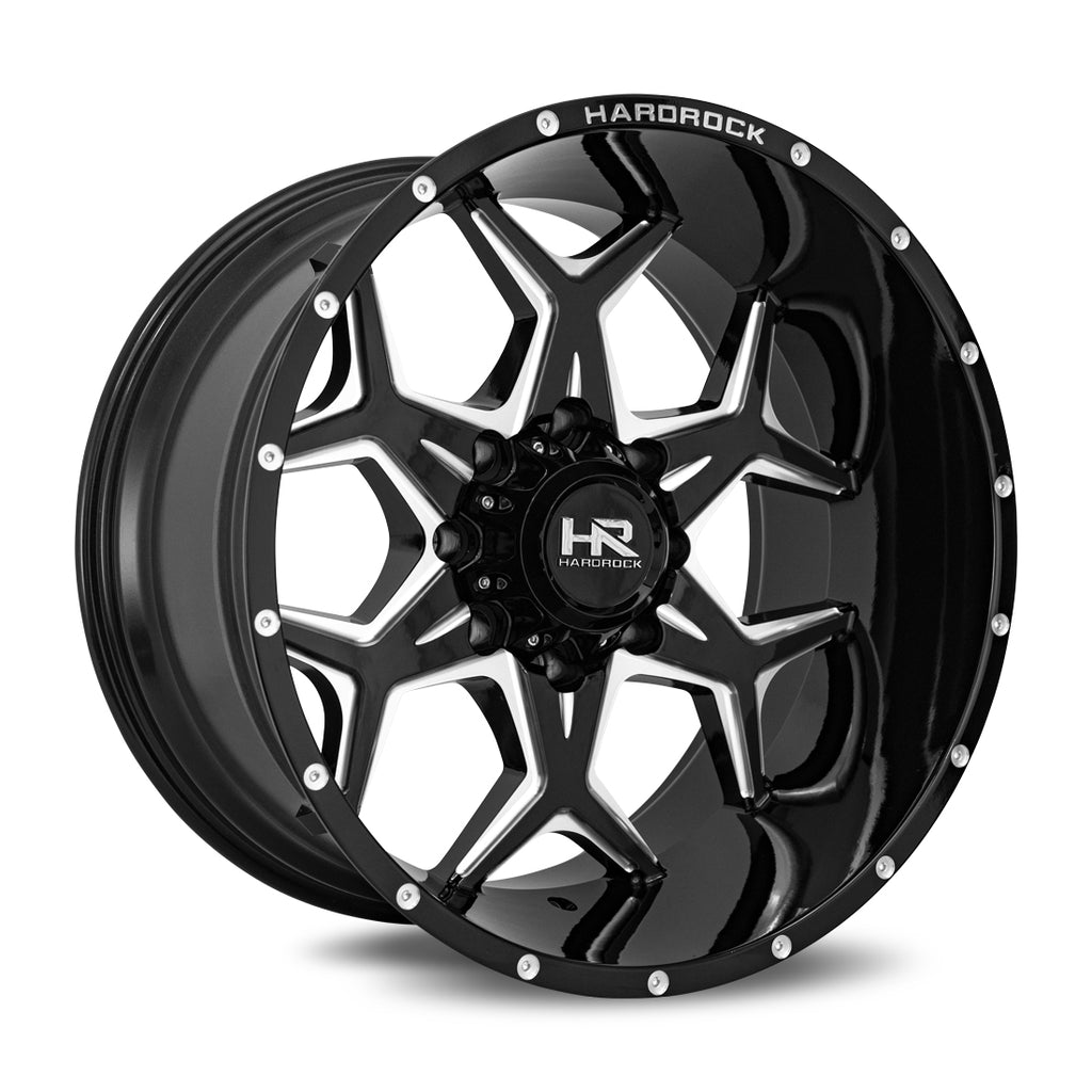 Aluminum Wheels Reckless Xposed 20x10 6x135 -19 87.1 Gloss Black Milled Hardrock Offroad