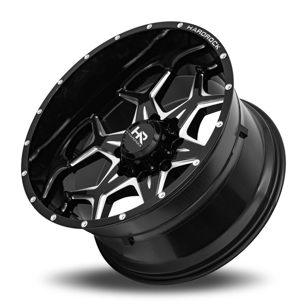 Aluminum Wheels Reckless Xposed 20x10 6x135 -19 87.1 Gloss Black Milled Hardrock Offroad