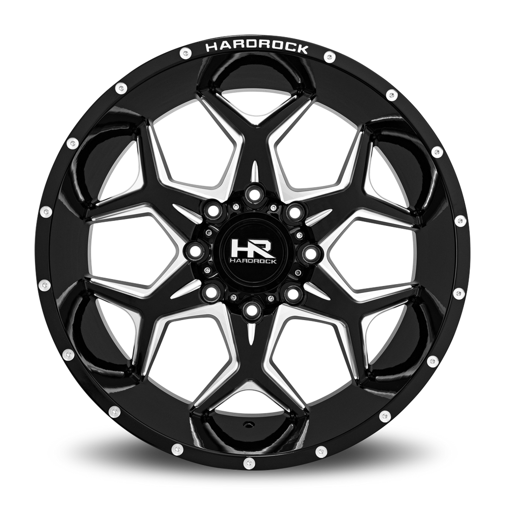 Aluminum Wheels Reckless Xposed 22x12 6x135 -51 87.1 Gloss Black Milled Hardrock Offroad