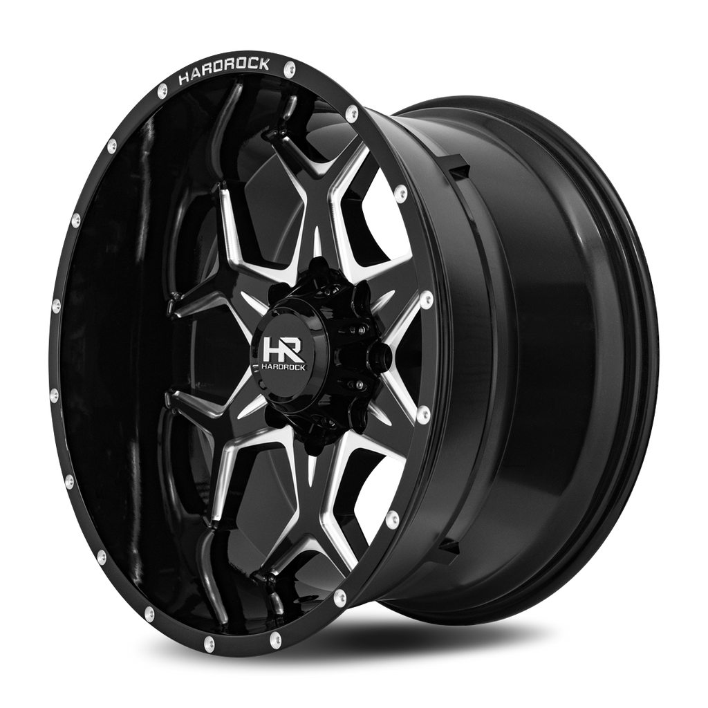 Aluminum Wheels Reckless Xposed 22x12 6x135 -51 87.1 Gloss Black Milled Hardrock Offroad