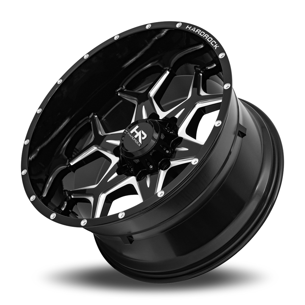 Aluminum Wheels Reckless Xposed 22x12 6x135 -51 87.1 Gloss Black Milled Hardrock Offroad