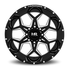 Aluminum Wheels Reckless Xposed 22x12 5x127 -51 78.1 Gloss Black Milled Hardrock Offroad