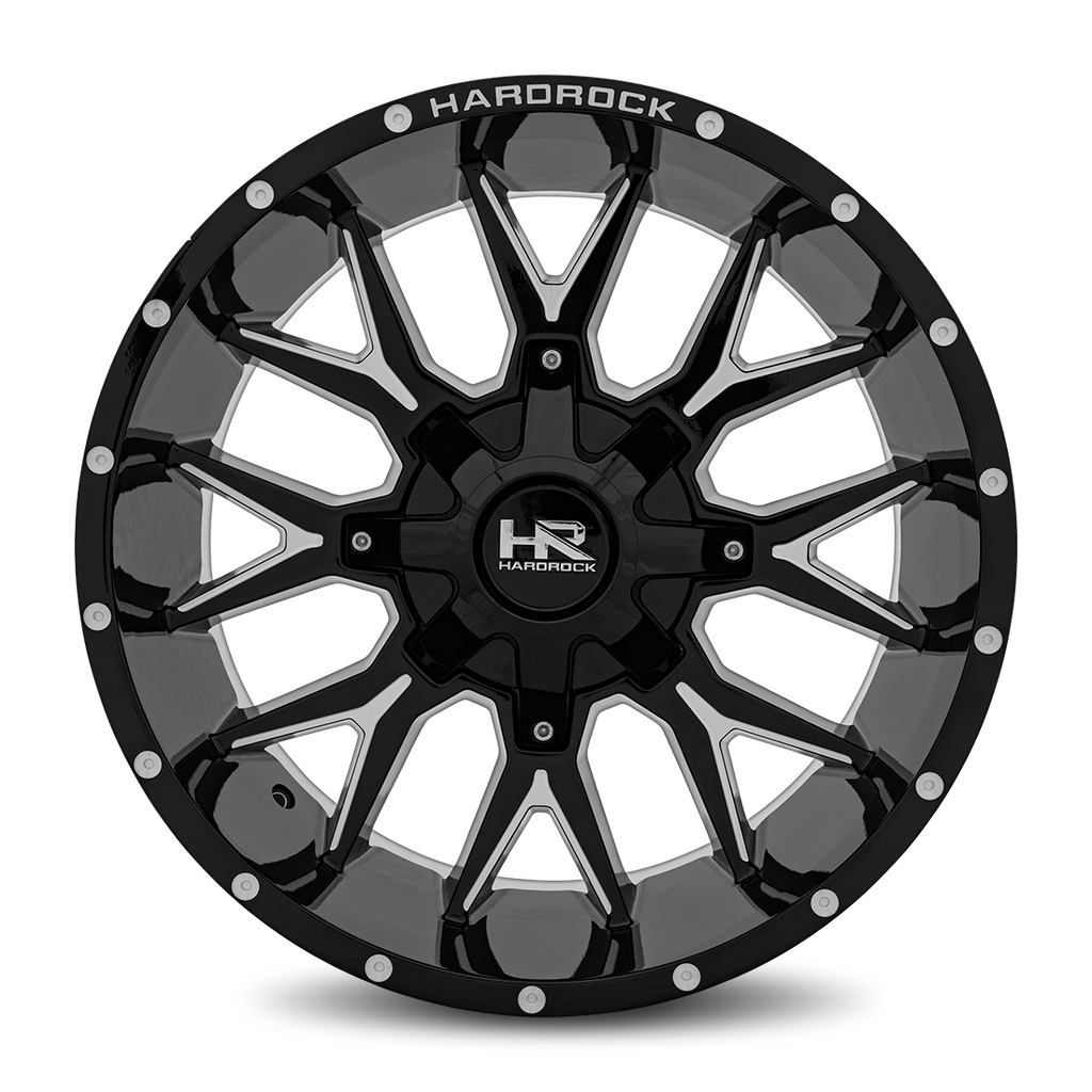 Aluminum Wheels Affliction 20x9 6x135/139.7 0 108 Gloss Black Milled Hardrock Offroad