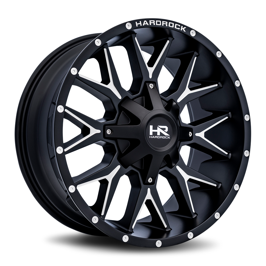 Aluminum Wheels Affliction 20x9 8x165.1 0 125.2 Satin Black Milled Hardrock Offroad