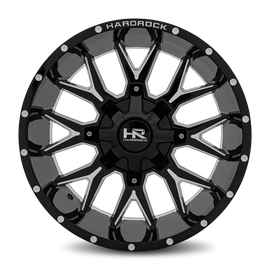 Aluminum Wheels Affliction 20x9 8x165.1 0 125.2 Gloss Black Milled Hardrock Offroad