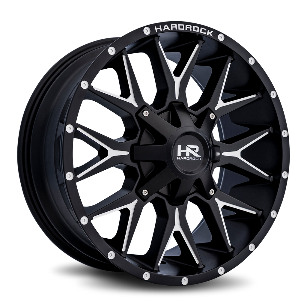 Aluminum Wheels Affliction 20x9 5x150/139.7 18 110.3 Satin Black Milled Hardrock Offroad