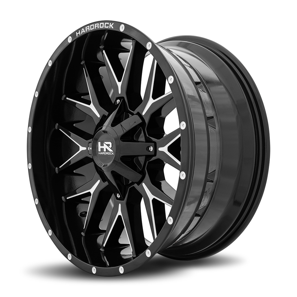 Aluminum Wheels Affliction 22x10 Blank -19 87 Gloss Black Milled Hardrock Offroad