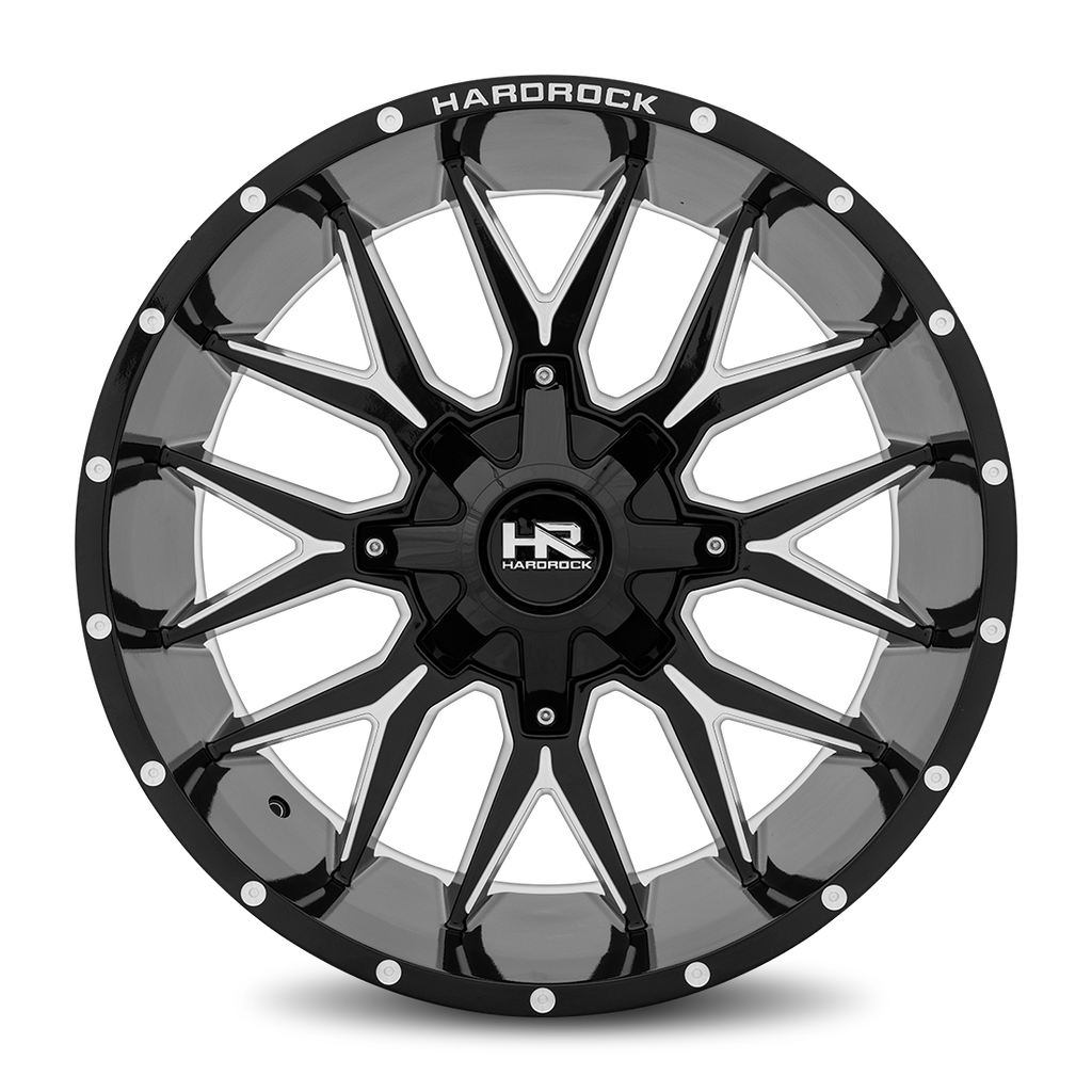 Aluminum Wheels Affliction 22x10 6x135/139.7 -19 108 Gloss Black Milled Hardrock Offroad