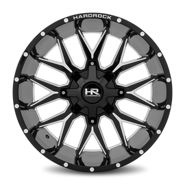 Aluminum Wheels Affliction 22x10 8x180 -19 124.3 Gloss Black Milled Hardrock Offroad
