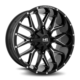 Aluminum Wheels Affliction 22x10 8x165.1 -19 125.2 Gloss Black Milled Hardrock Offroad