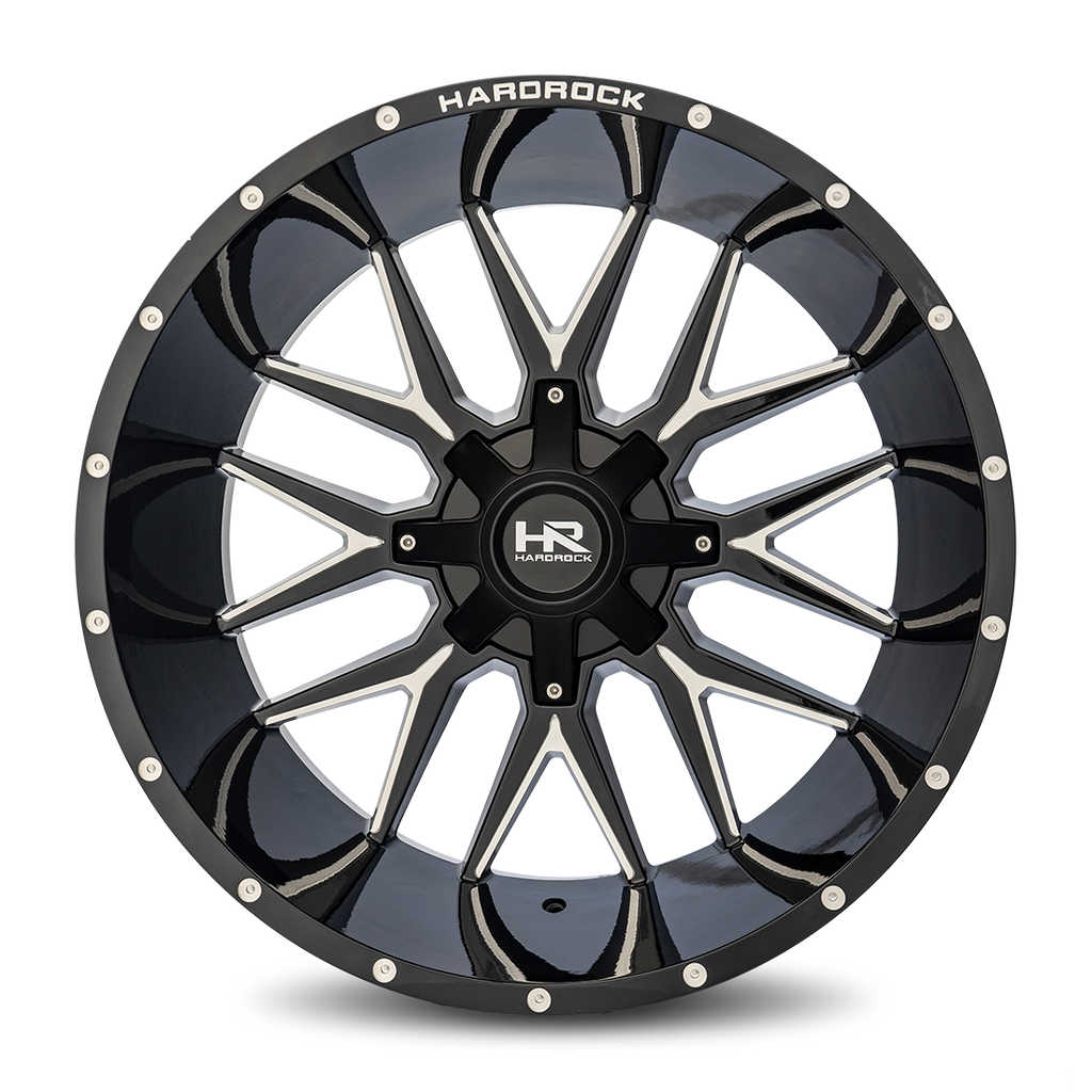 Aluminum Wheels Affliction 24x14 Blank -76 87 Gloss Black Milled Hardrock Offroad