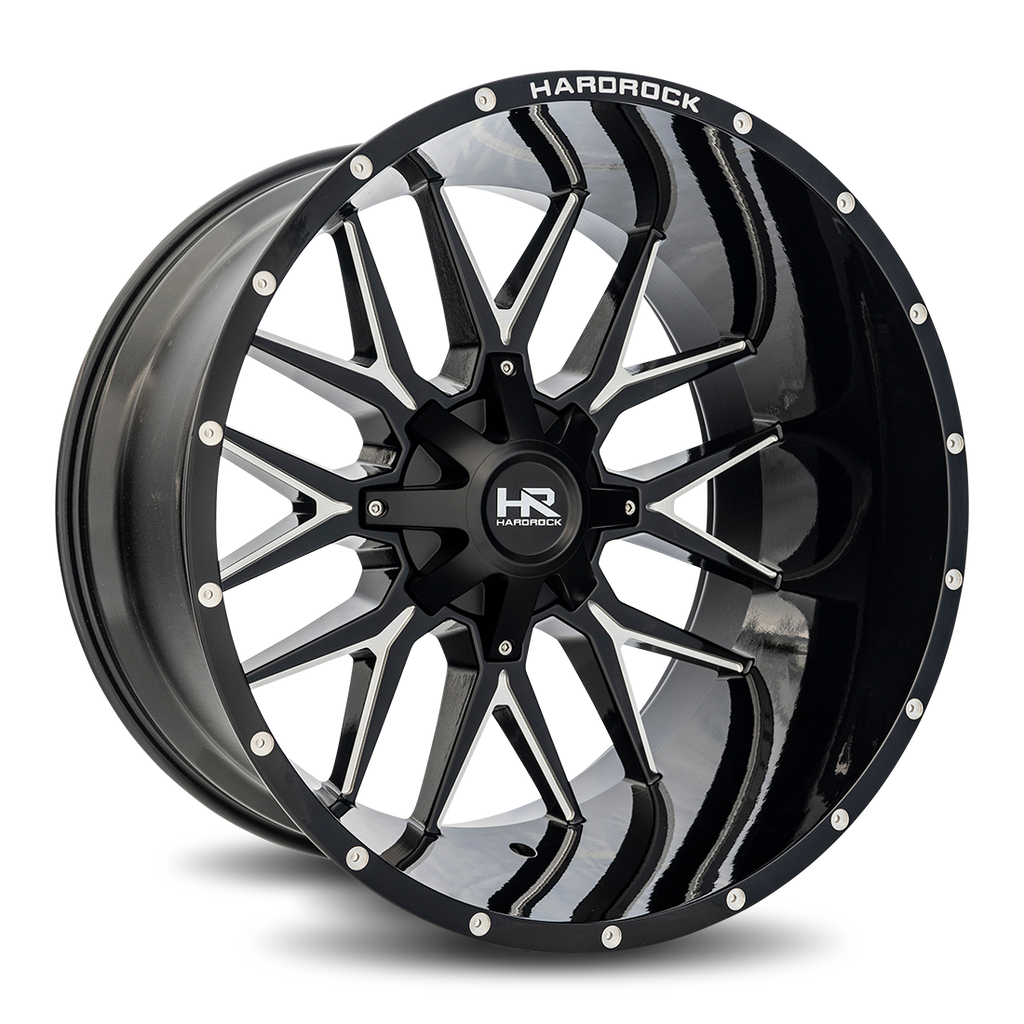 Aluminum Wheels Affliction 24x14 Blank -76 87 Gloss Black Milled Hardrock Offroad