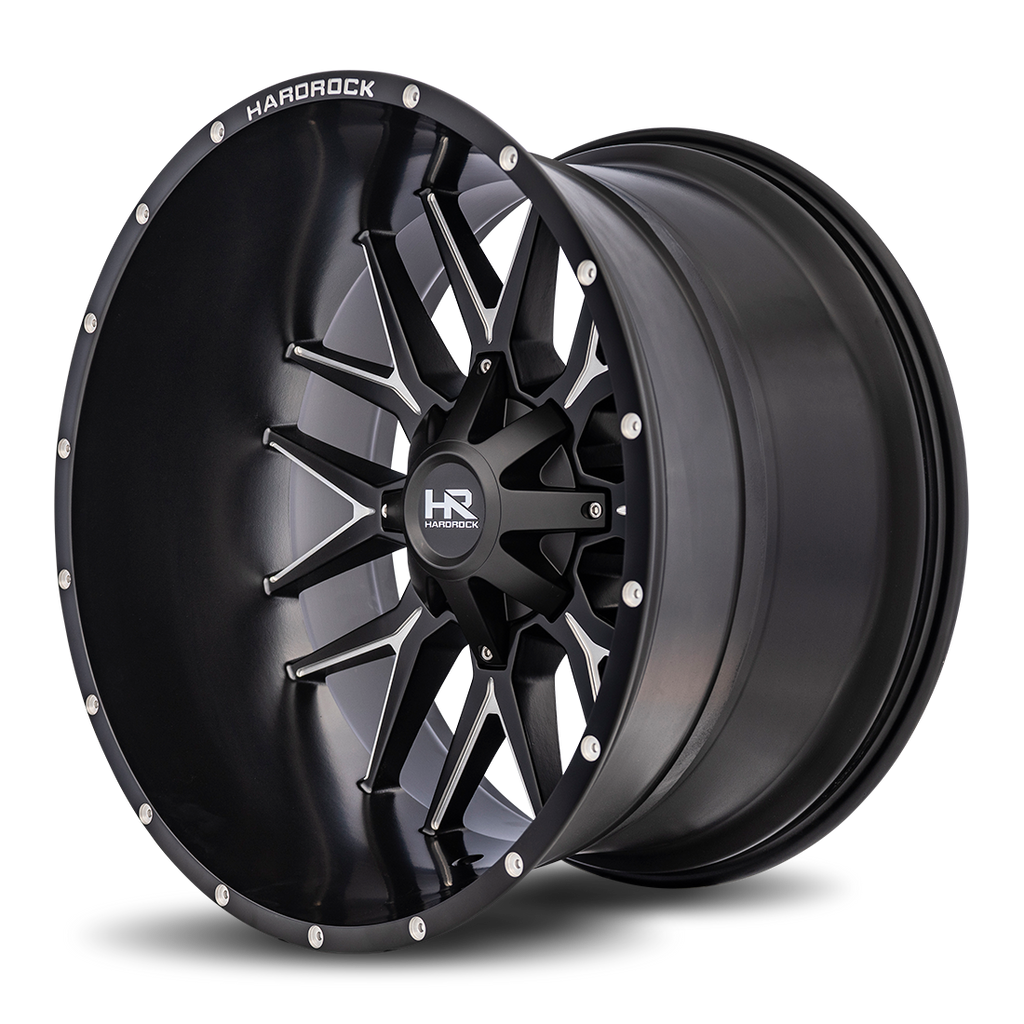 Aluminum Wheels Affliction 24x14 8x180 -76 124.3 Satin Black Milled Hardrock Offroad