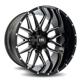 Aluminum Wheels Affliction 24x14 8x165.1 -76 125.2 Gloss Black Milled Hardrock Offroad
