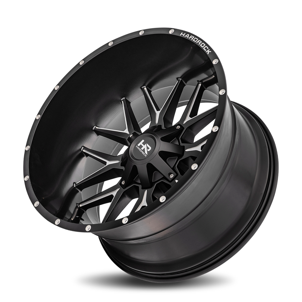 Aluminum Wheels Affliction 24x14 5x150/139.7 -76 110.3 Satin Black Milled Hardrock Offroad