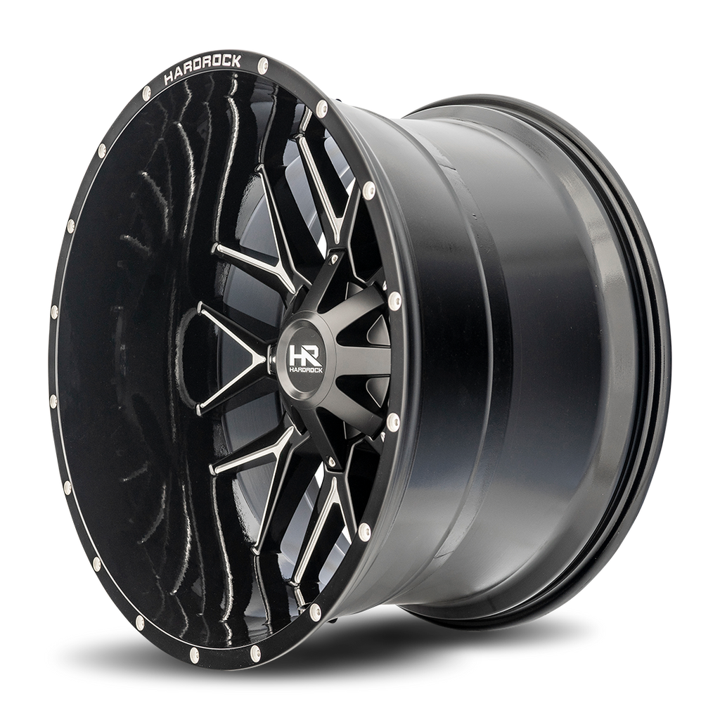 Aluminum Wheels Affliction 24x14 5x150/139.7 -76 110.3 Gloss Black Milled Hardrock Offroad