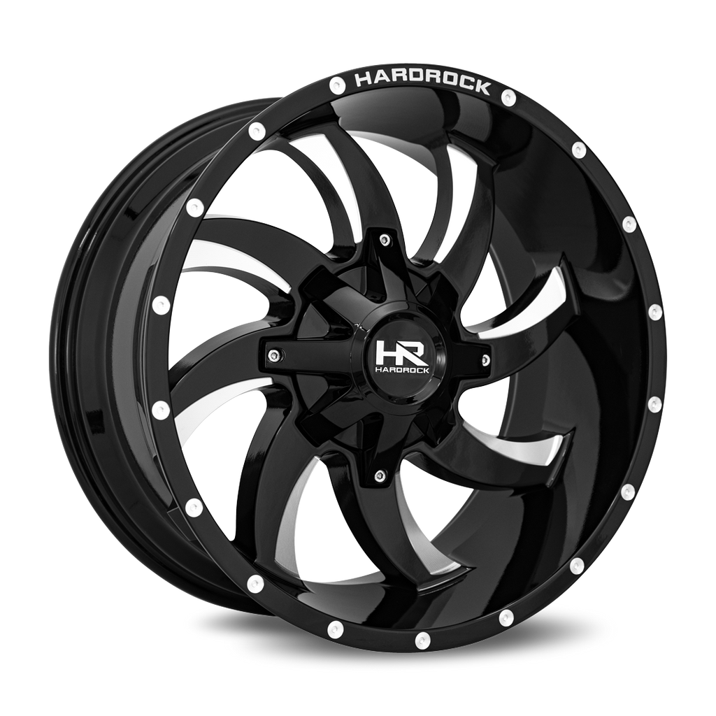 Aluminum Wheels Devious 20x10 6x135/139.7 -19 108 Gloss Black Milled Hardrock Offroad