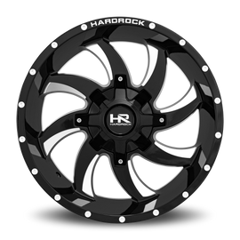 Aluminum Wheels Devious 22x10 6x135/139.7 -19 108 Gloss Black Milled Hardrock Offroad