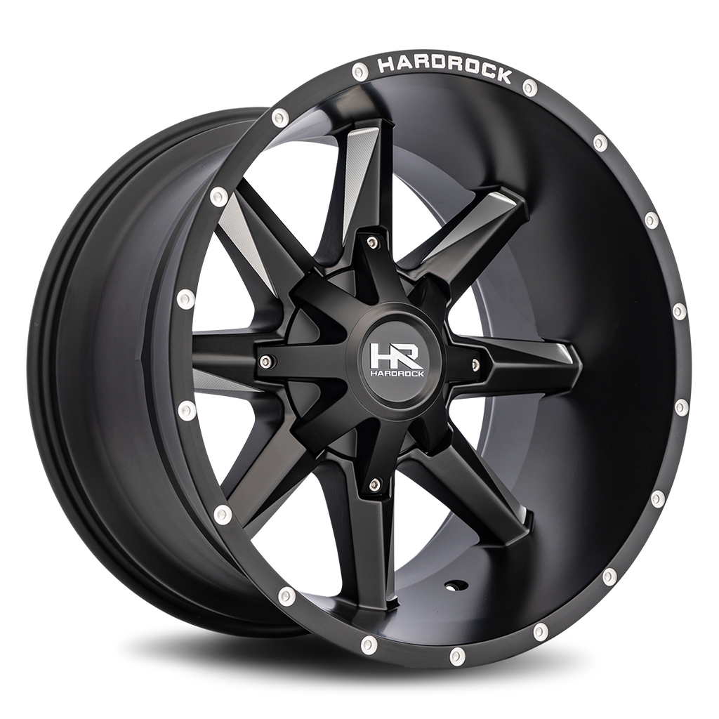 Aluminum Wheels Hardcore 20x12 5x127/139.7 -44 87.1 Satin Black Milled Hardrock Offroad