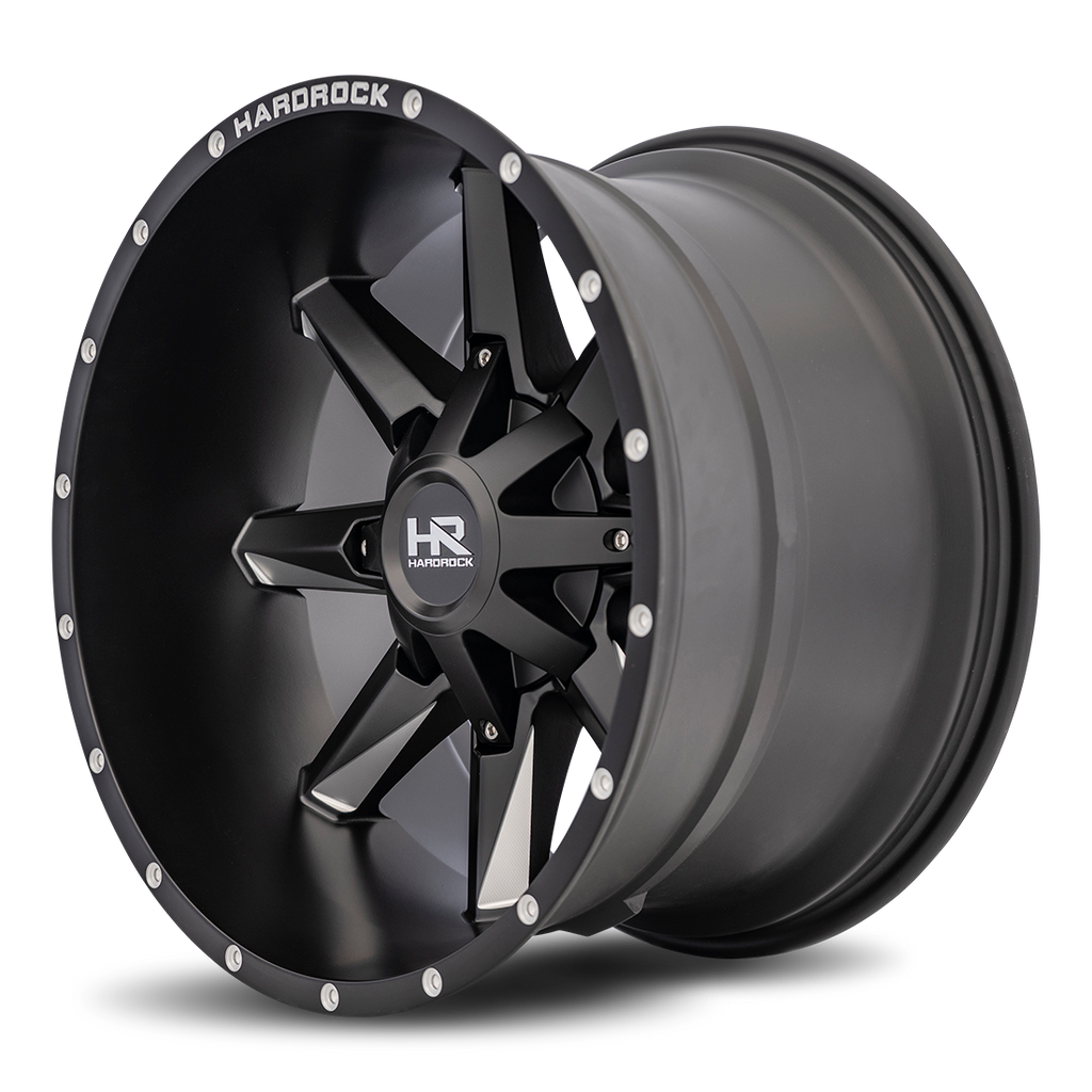 Aluminum Wheels Hardcore 20x12 5x127/139.7 -44 87.1 Satin Black Milled Hardrock Offroad