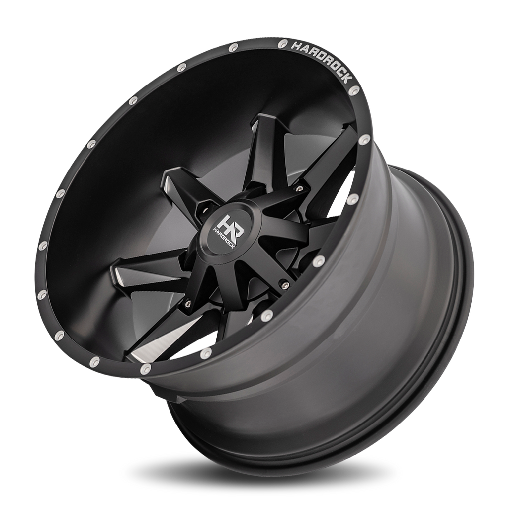 Aluminum Wheels Hardcore 20x12 5x127/139.7 -44 87.1 Satin Black Milled Hardrock Offroad