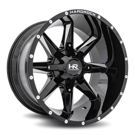 Aluminum Wheels Hardcore 20x12 5x150/139.7 -44 110.3 Gloss Black Milled Hardrock Offroad