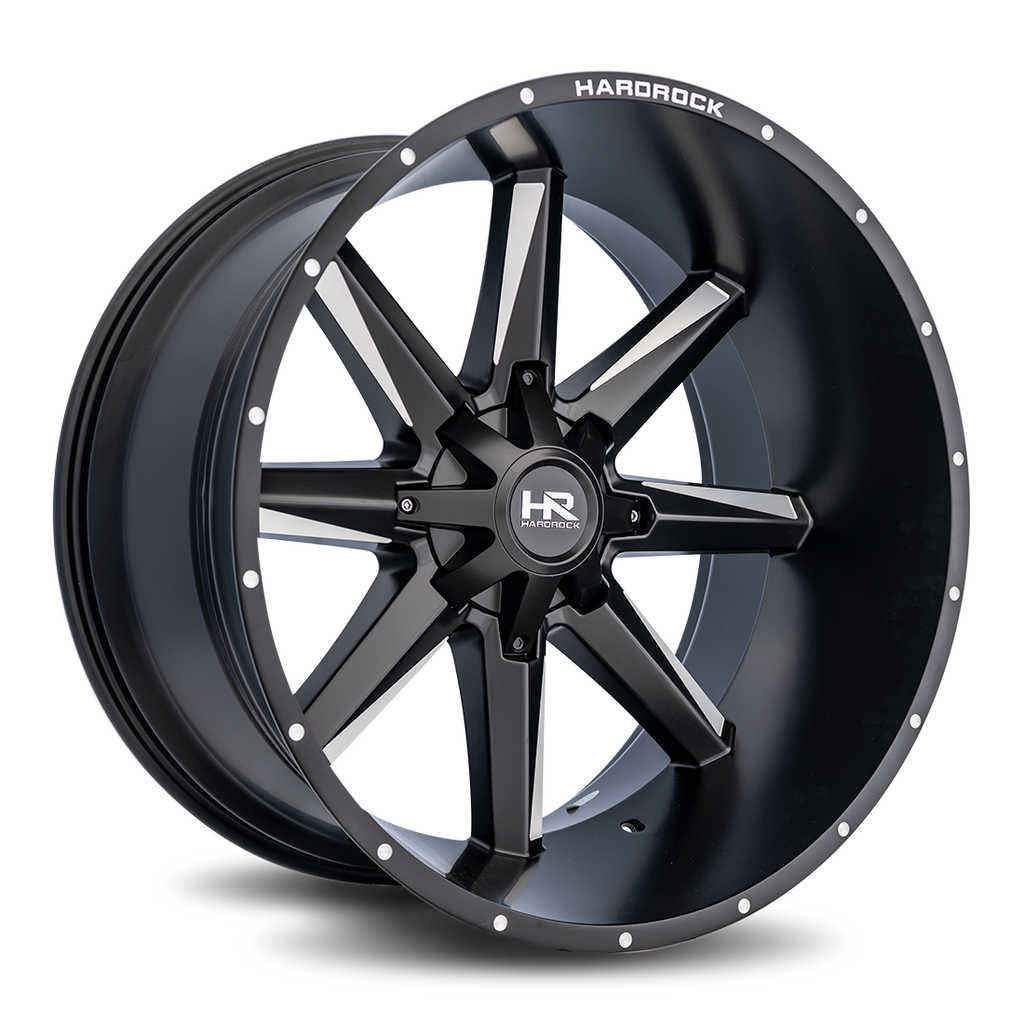 Aluminum Wheels Hardcore 26x14 8x170 -76 125.2 Satin Black Milled Hardrock Offroad