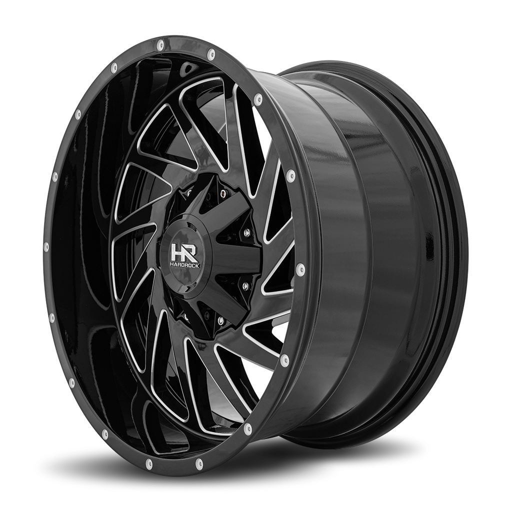 Aluminum Wheels Crusher 20x10 6x135/139.7 -19 108 Gloss Black Milled Hardrock Offroad