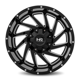 Aluminum Wheels Crusher 20x10 8x170 -19 125.2 Gloss Black Milled Hardrock Offroad
